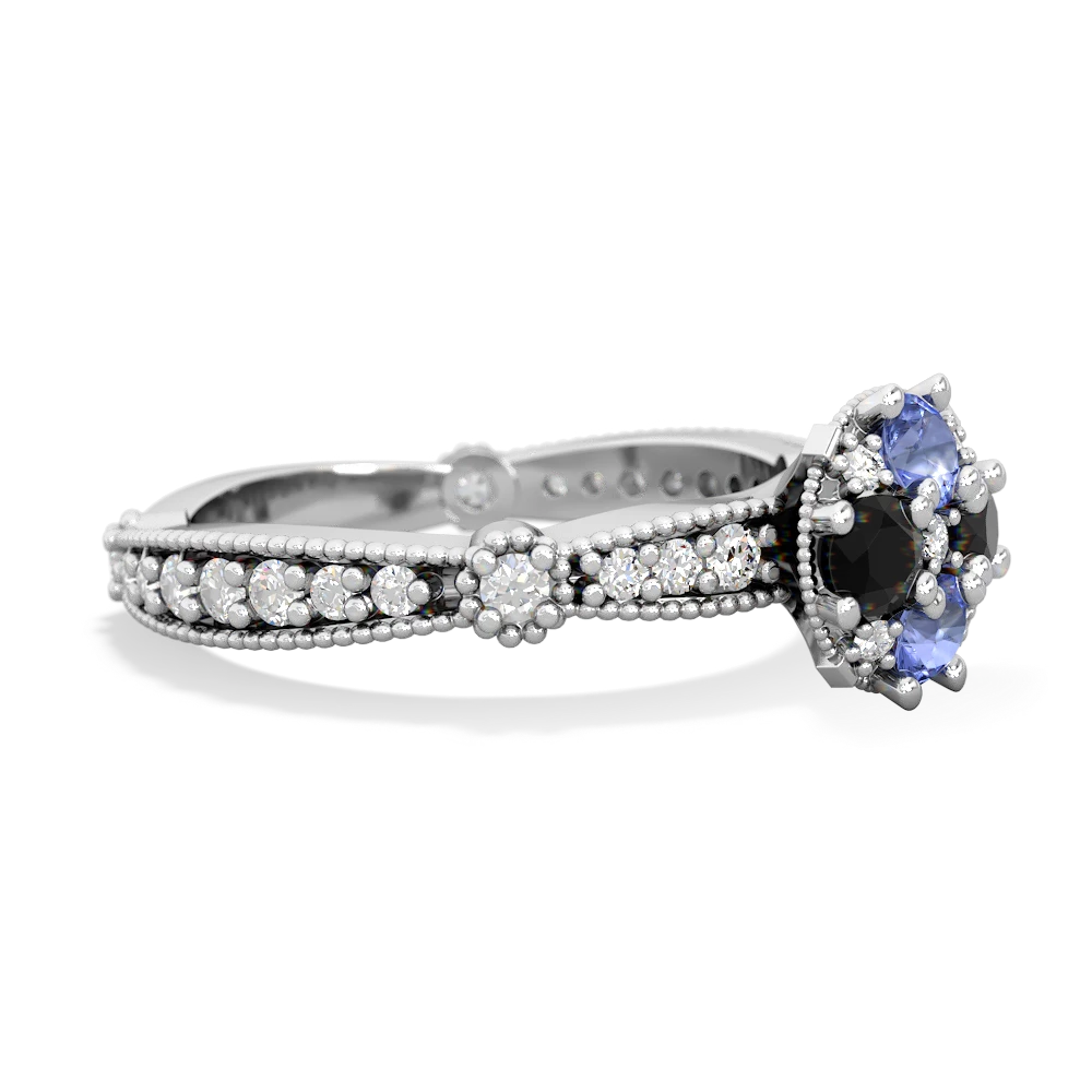 Tanzanite Sparkling Tiara Cluster 14K White Gold ring R26293RD