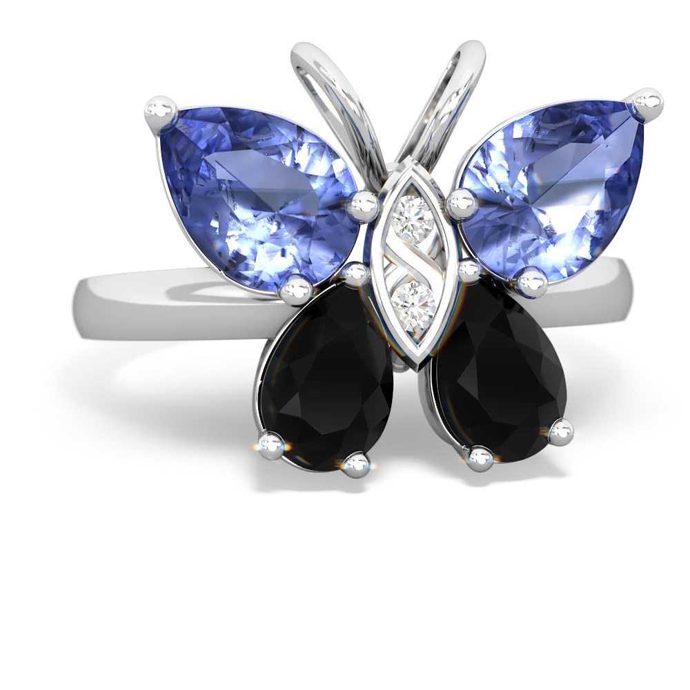 Tanzanite Butterfly 14K White Gold ring R2215