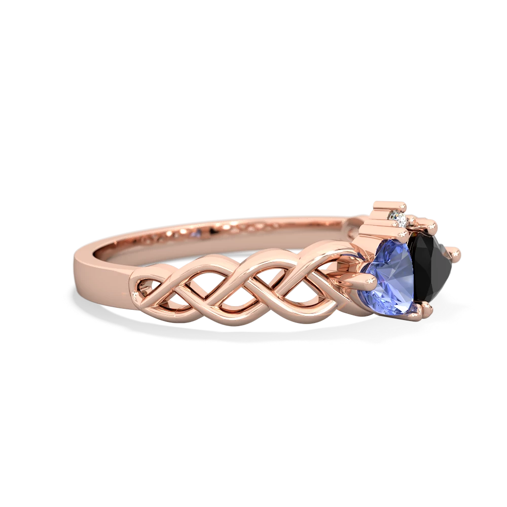 Tanzanite Heart To Heart Braid 14K Rose Gold ring R5870