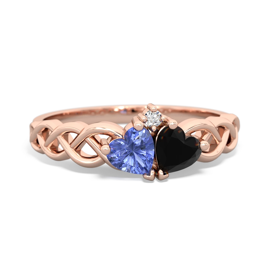 Tanzanite Heart To Heart Braid 14K Rose Gold ring R5870