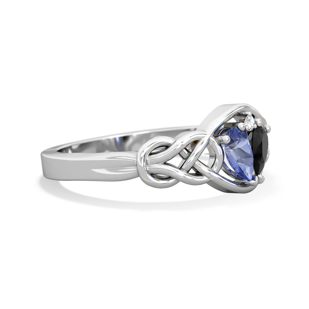 Tanzanite Celtic Love Knot 14K White Gold ring R5420