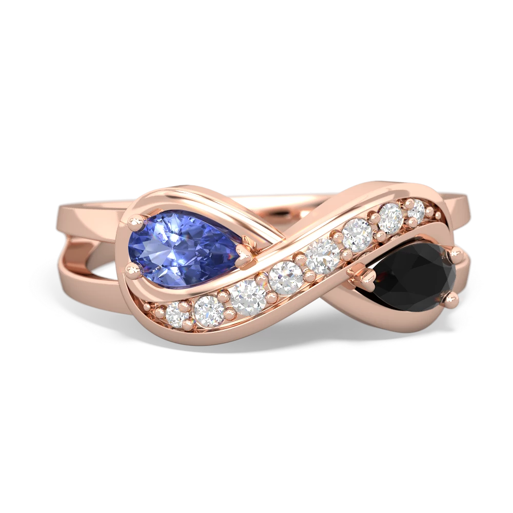 Tanzanite Diamond Infinity 14K Rose Gold ring R5390