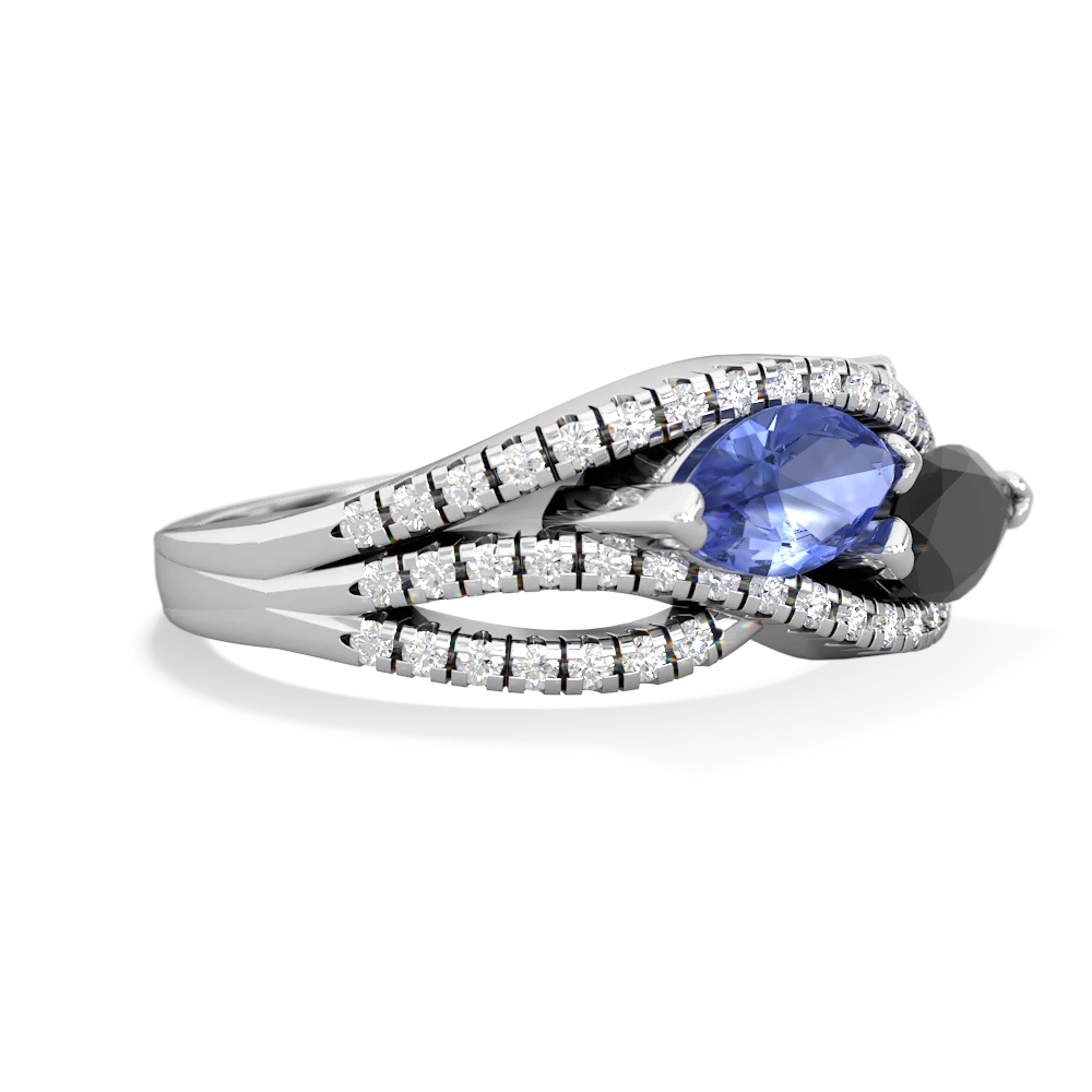 Tanzanite Diamond Rivers 14K White Gold ring R3070