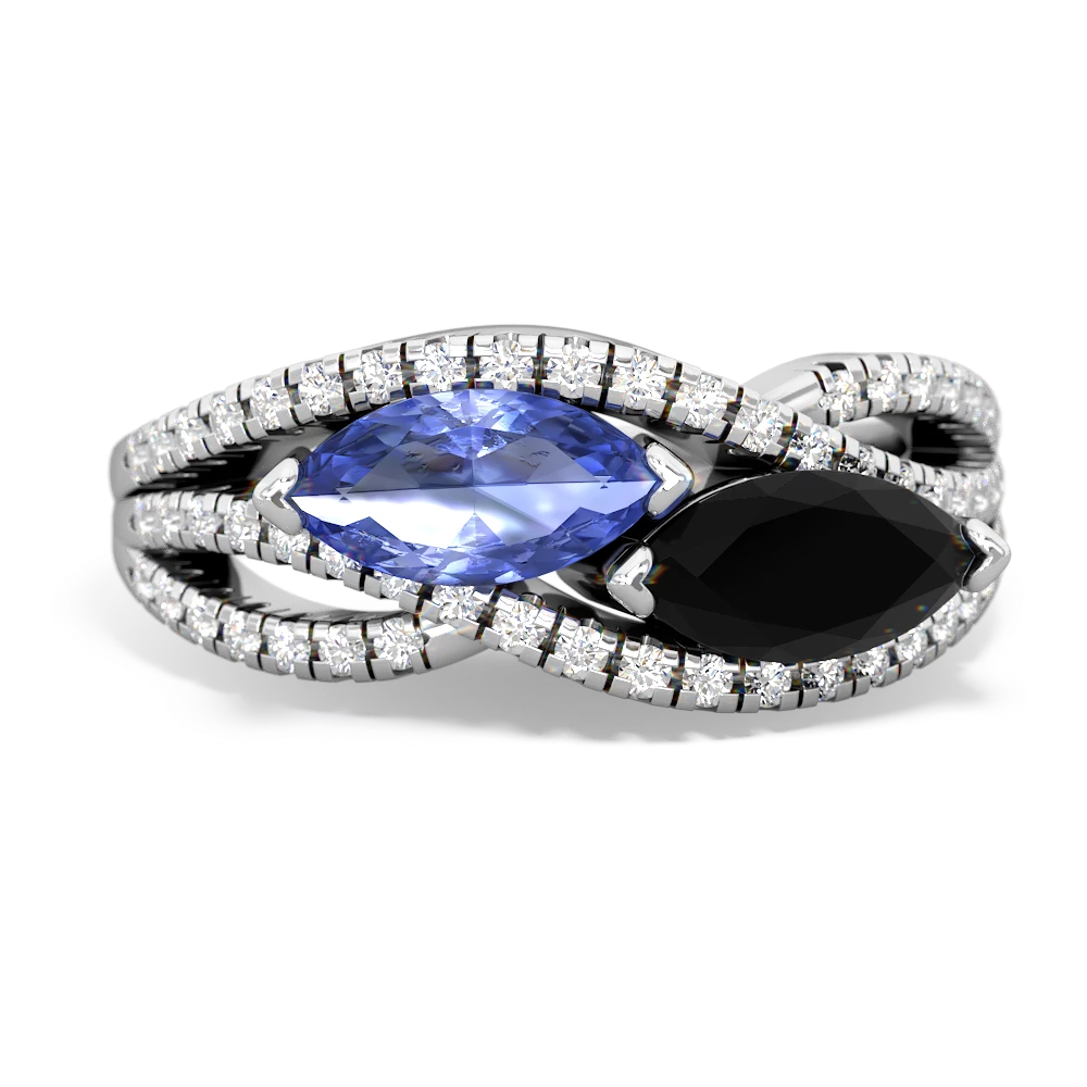 Tanzanite Diamond Rivers 14K White Gold ring R3070