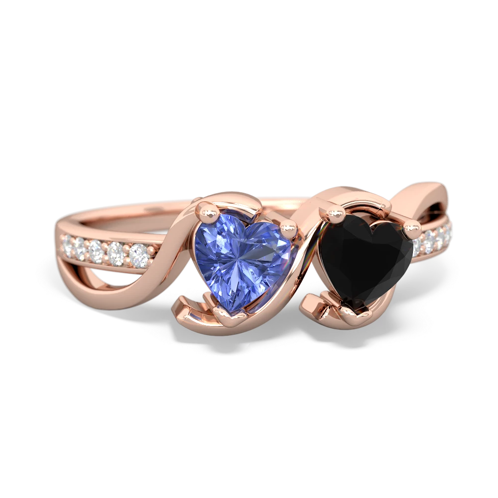 Tanzanite Side By Side 14K Rose Gold ring R3090