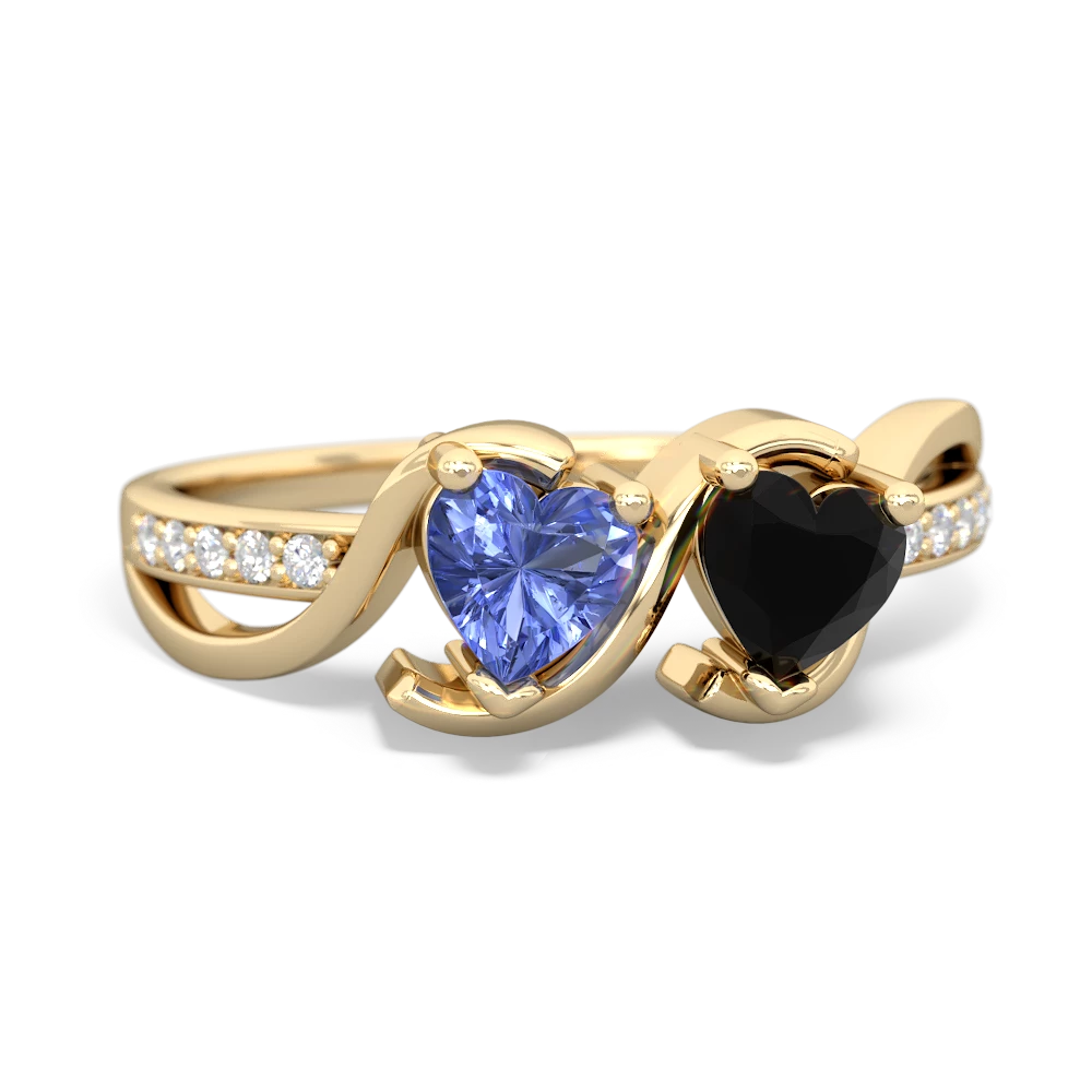 Tanzanite Side By Side 14K Yellow Gold ring R3090