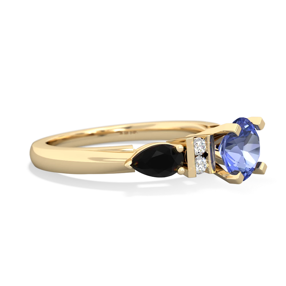 Tanzanite 6Mm Round Eternal Embrace Engagement 14K Yellow Gold ring R2005