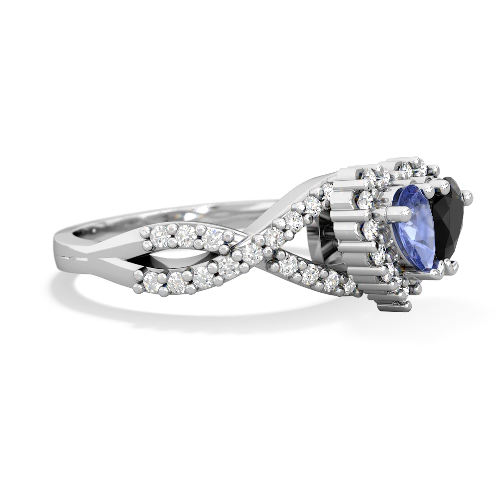 Tanzanite Diamond Twist 'One Heart' 14K White Gold ring R2640HRT