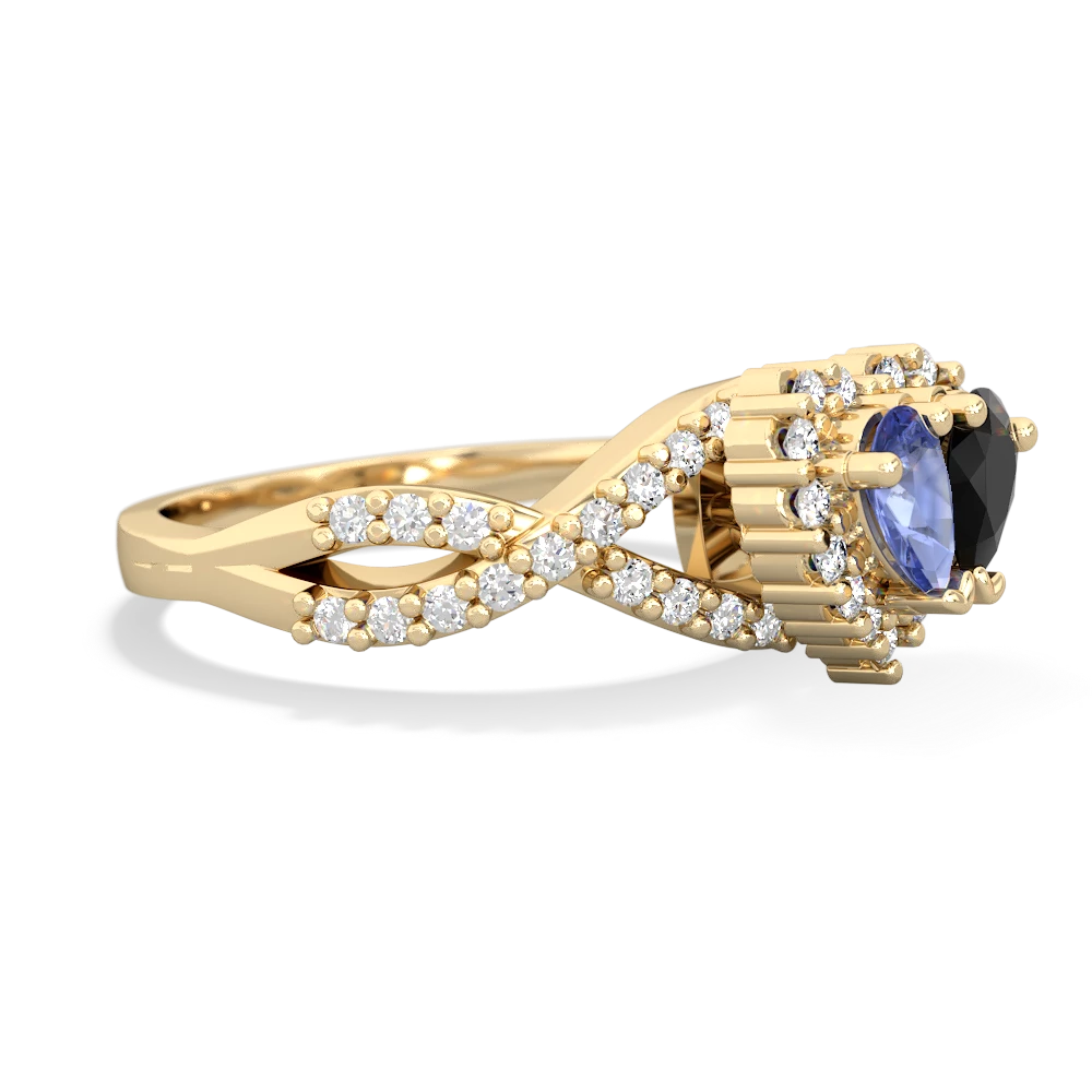 Tanzanite Diamond Twist 'One Heart' 14K Yellow Gold ring R2640HRT