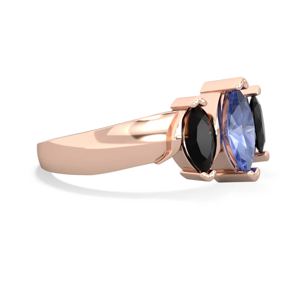 Tanzanite Three Peeks 14K Rose Gold ring R2433