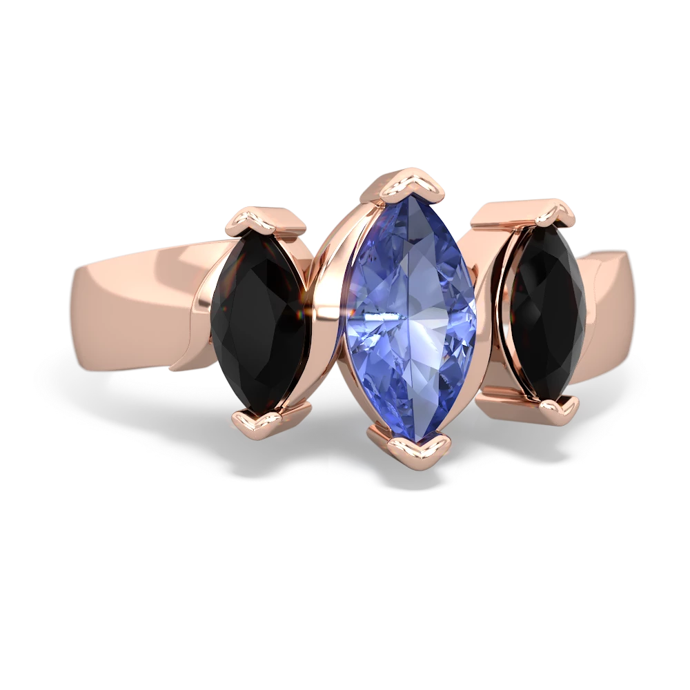 Tanzanite Three Peeks 14K Rose Gold ring R2433