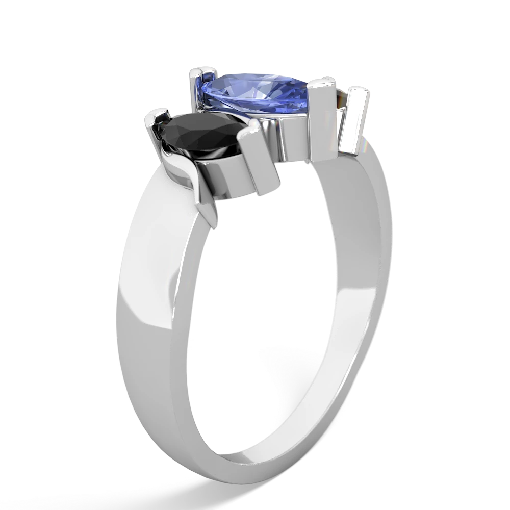 Tanzanite Three Peeks 14K White Gold ring R2433