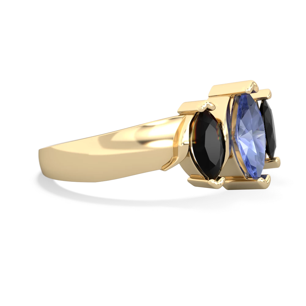 Tanzanite Three Peeks 14K Yellow Gold ring R2433