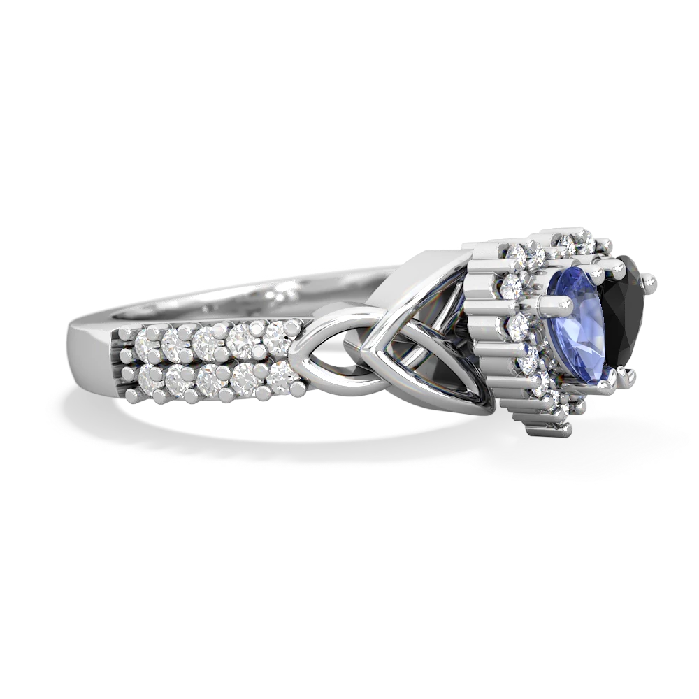 Tanzanite Celtic Knot Two Hearts As One 14K White Gold ring R2644HRT