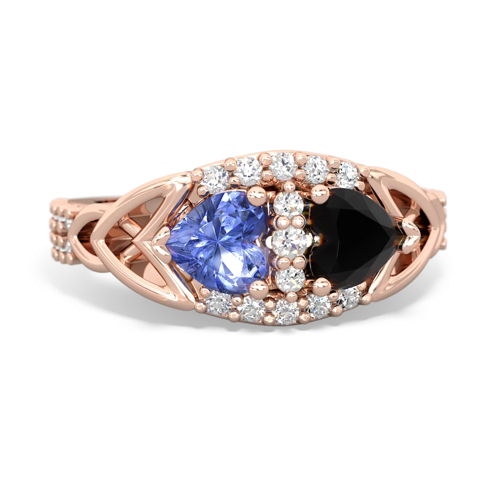 Tanzanite Sparkling Celtic Knot 14K Rose Gold ring R2645