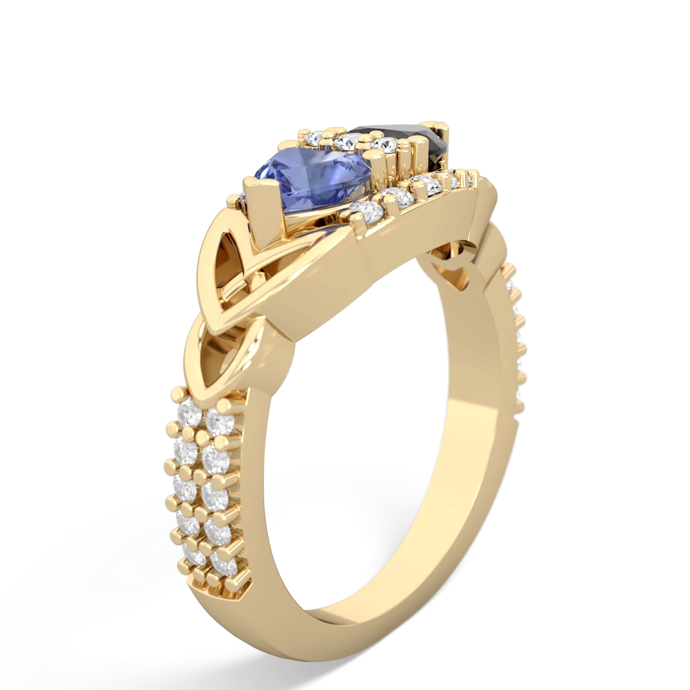 Tanzanite Sparkling Celtic Knot 14K Yellow Gold ring R2645