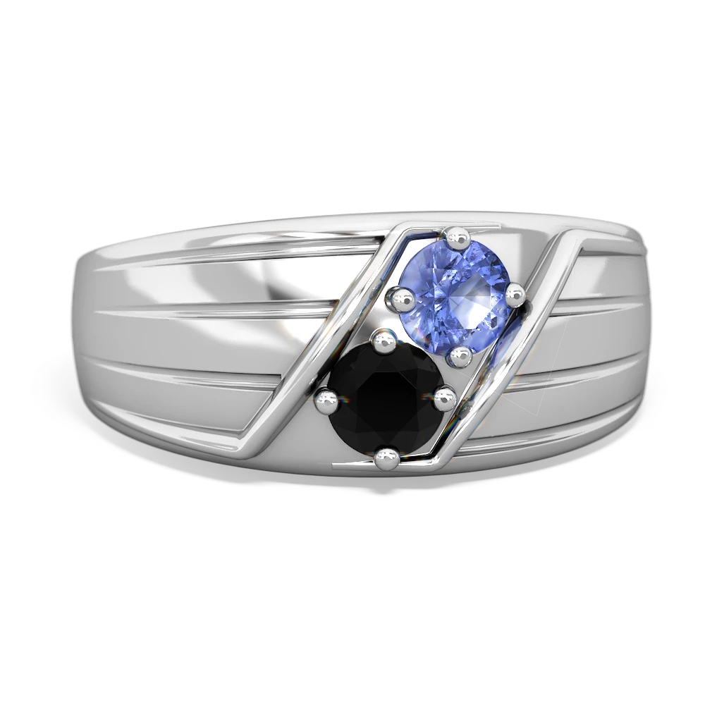 Tanzanite Men's Streamline 14K White Gold ring R0460