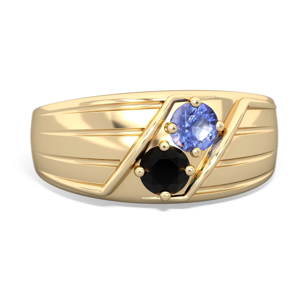 Tanzanite Men's Streamline 14K Yellow Gold ring R0460