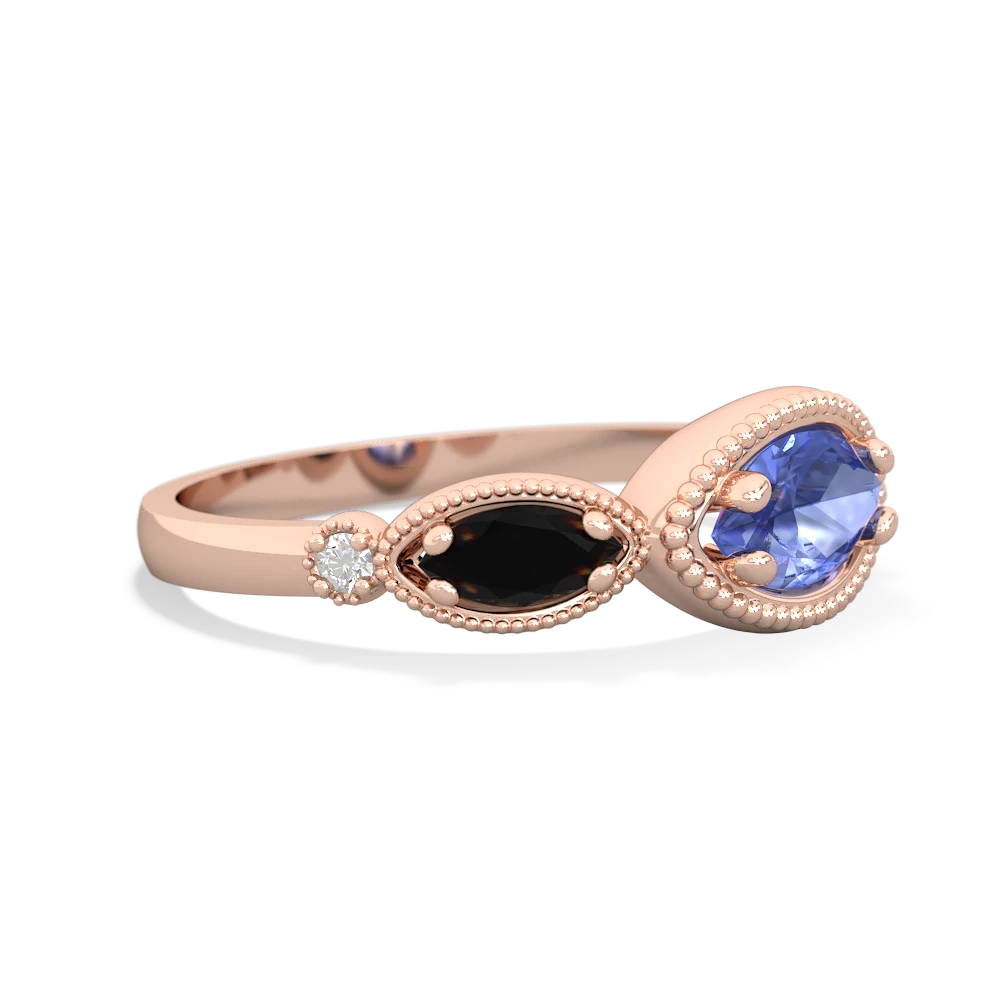 Tanzanite Milgrain Marquise 14K Rose Gold ring R5700