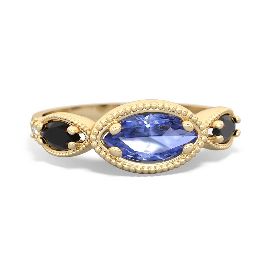 Tanzanite Milgrain Marquise 14K Yellow Gold ring R5700