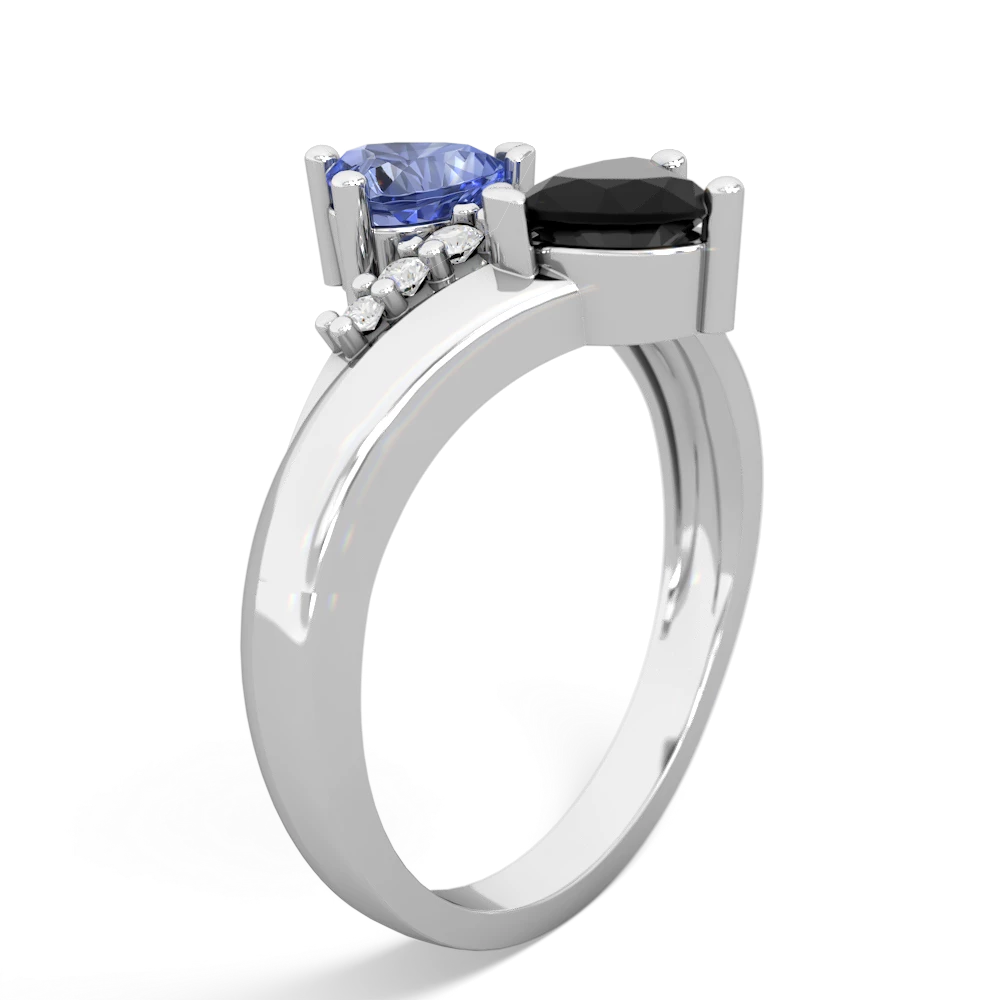 Tanzanite Heart To Heart 14K White Gold ring R2064