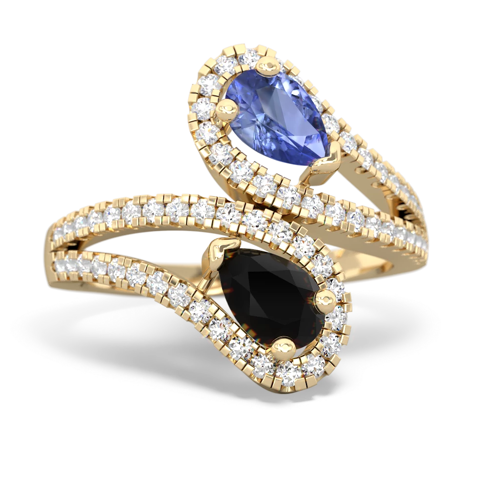 Tanzanite Diamond Dazzler 14K Yellow Gold ring R3000