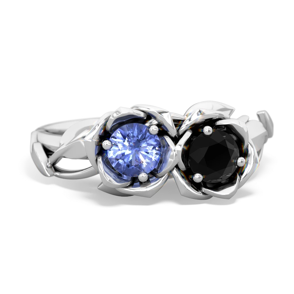 Tanzanite Rose Garden 14K White Gold ring R5510