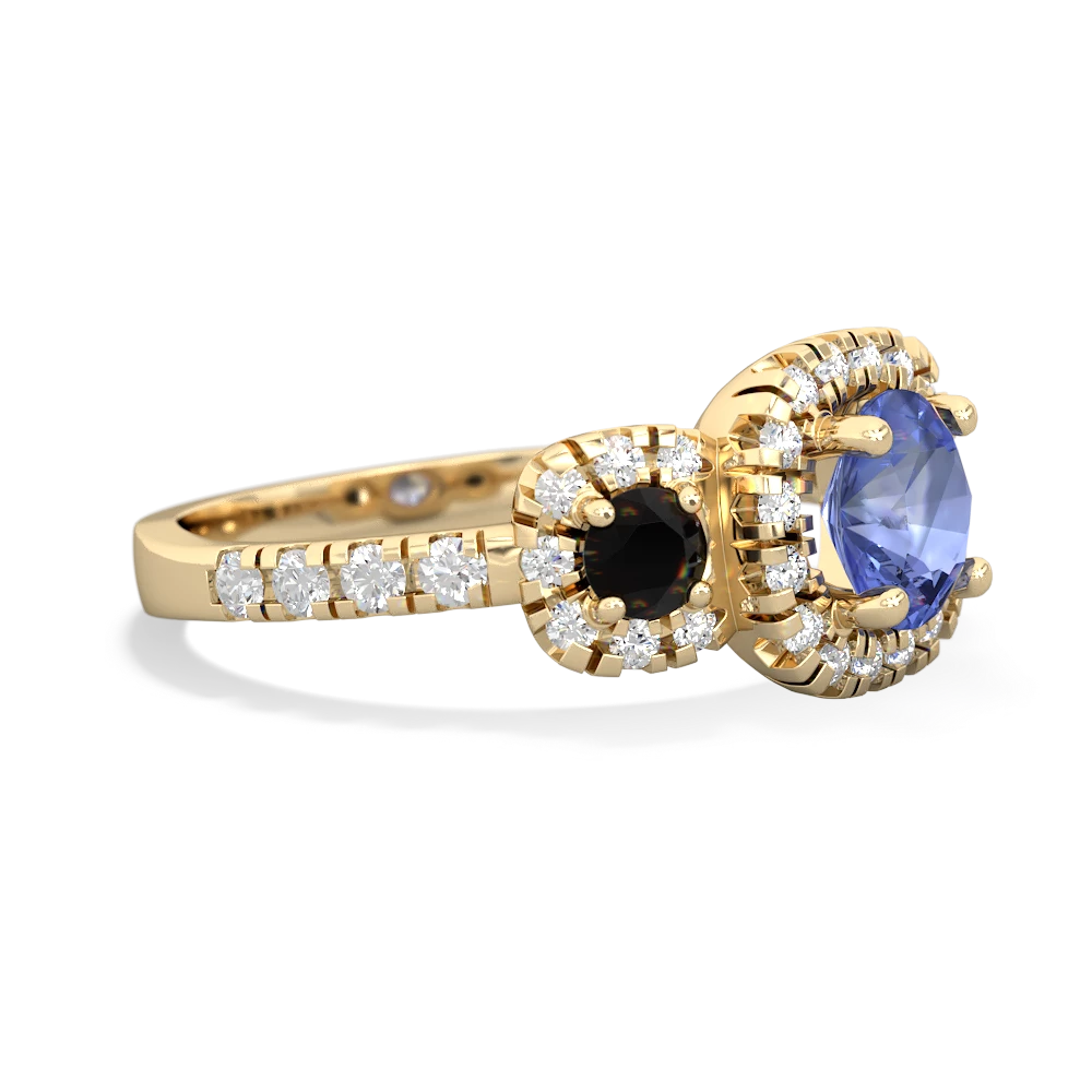 Tanzanite Regal Halo 14K Yellow Gold ring R5350