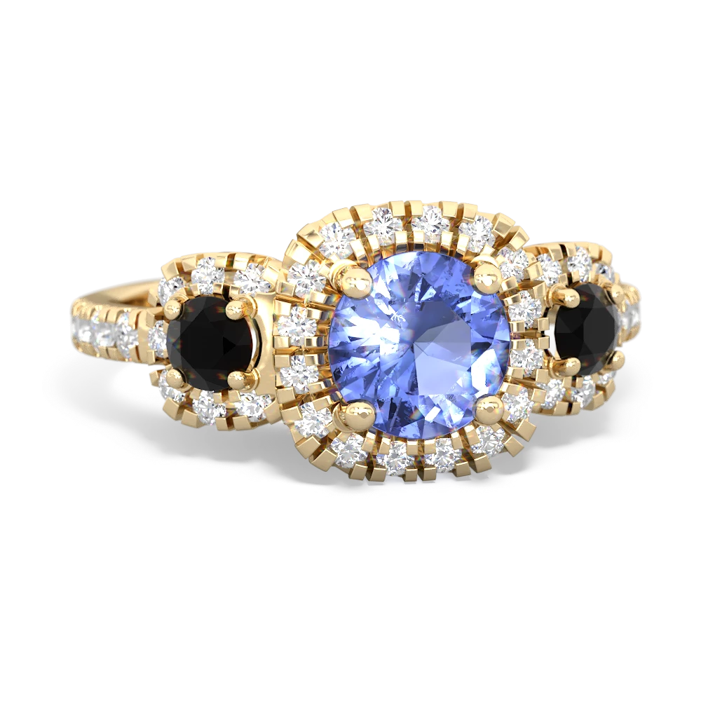 Tanzanite Regal Halo 14K Yellow Gold ring R5350