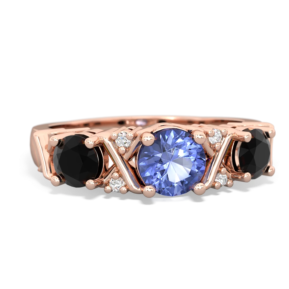 Tanzanite Hugs And Kisses 14K Rose Gold ring R5016