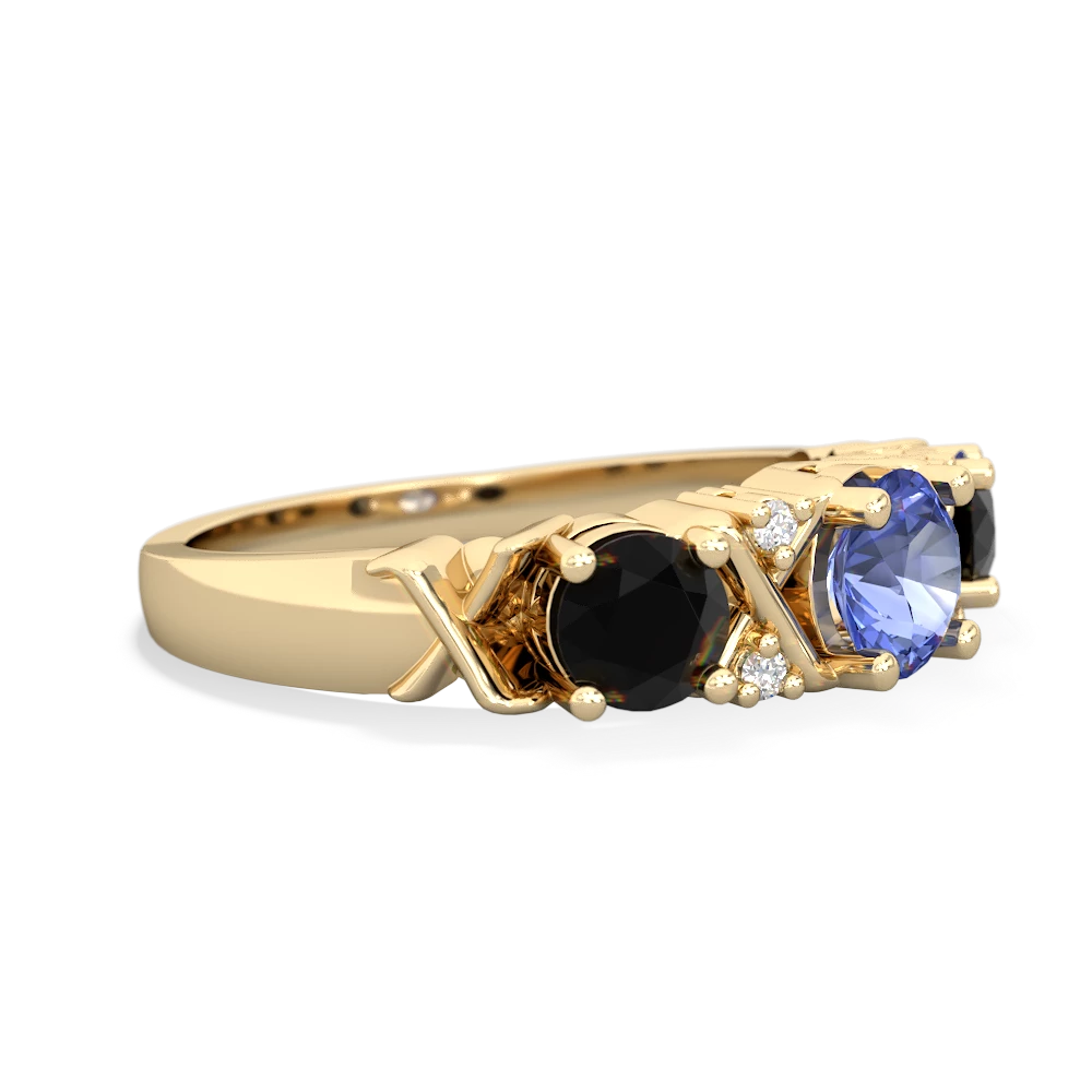 Tanzanite Hugs And Kisses 14K Yellow Gold ring R5016