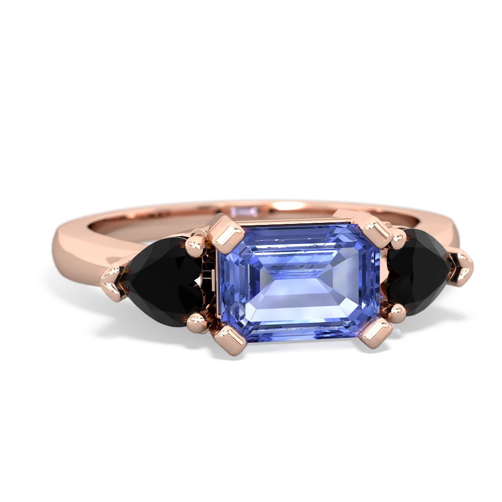 Tanzanite Three Stone 14K Rose Gold ring R5235