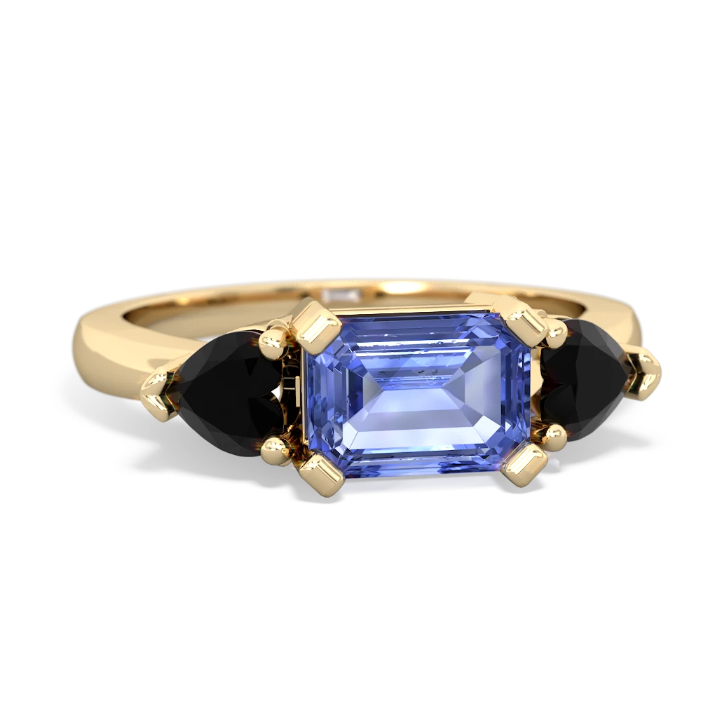 Tanzanite Three Stone 14K Yellow Gold ring R5235