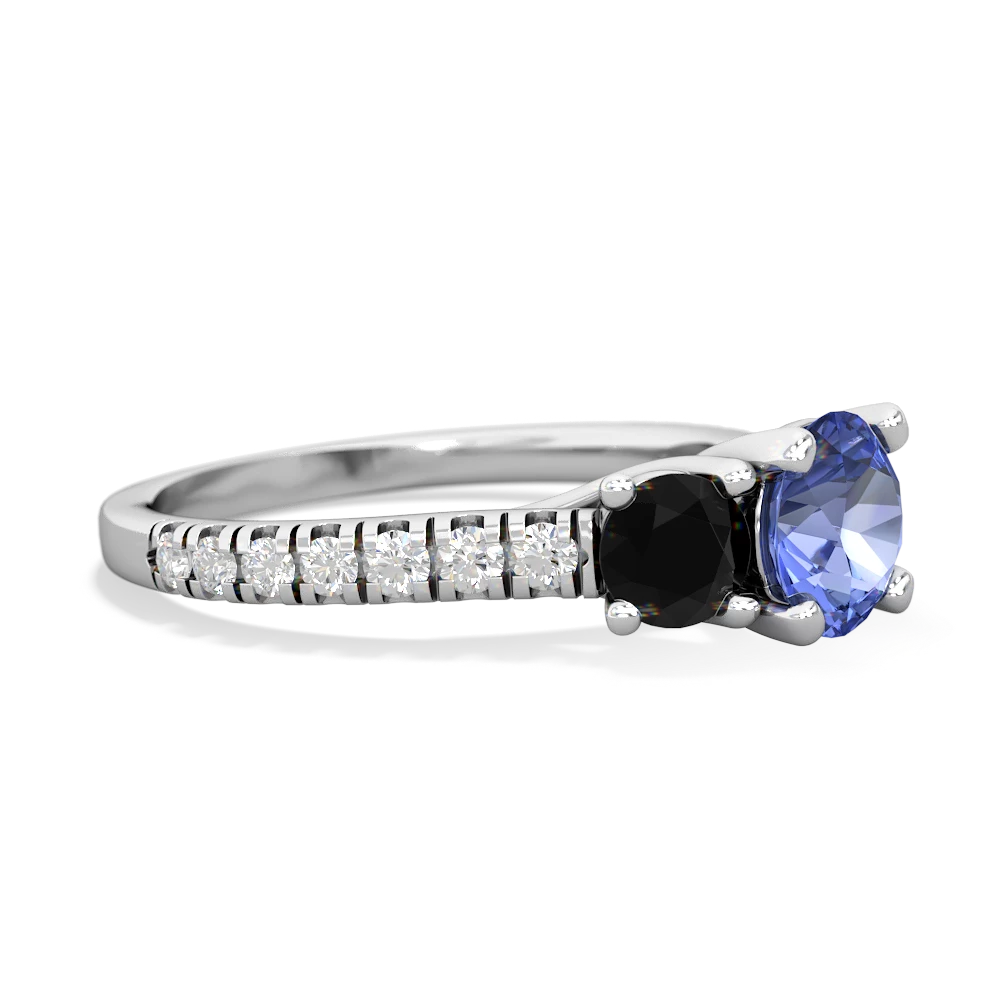 Tanzanite Pave Trellis 14K White Gold ring R5500