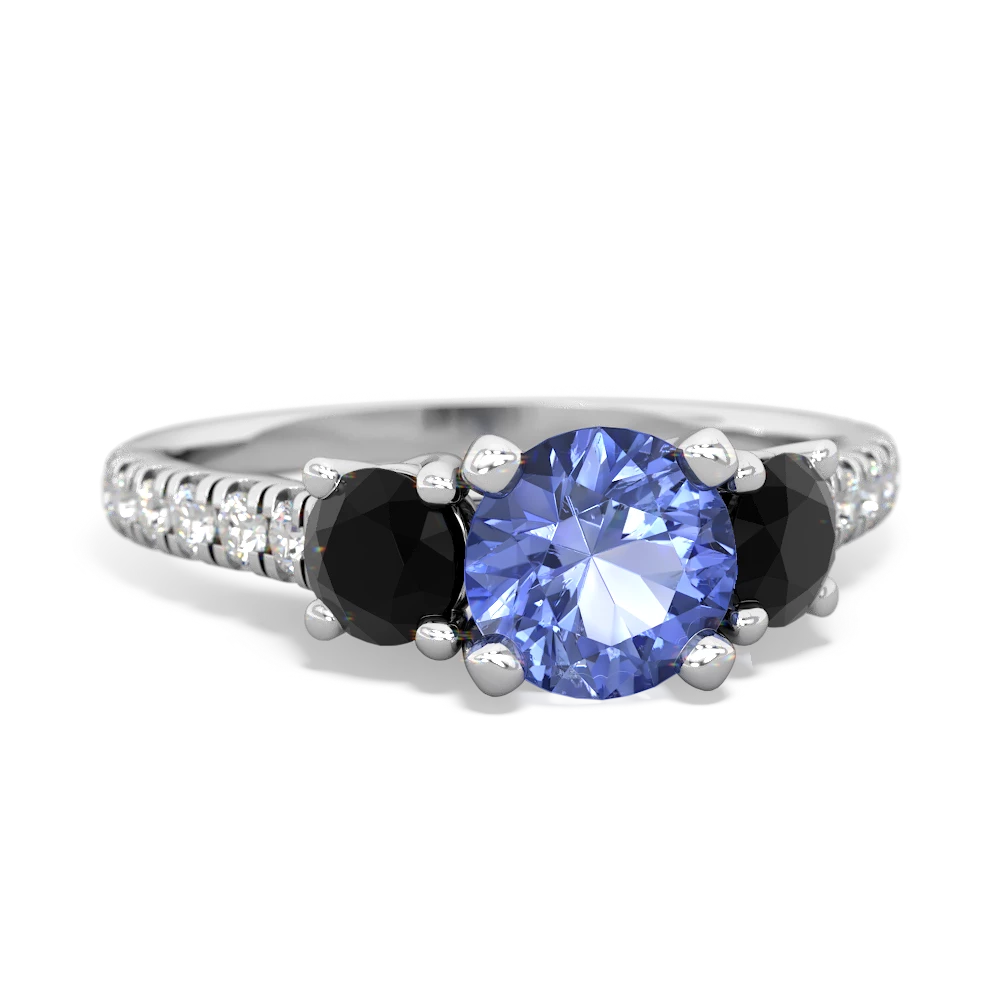 Tanzanite Pave Trellis 14K White Gold ring R5500