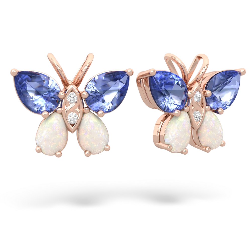 Tanzanite Butterfly 14K Rose Gold earrings E2215