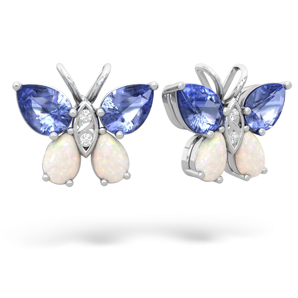 Tanzanite Butterfly 14K White Gold earrings E2215