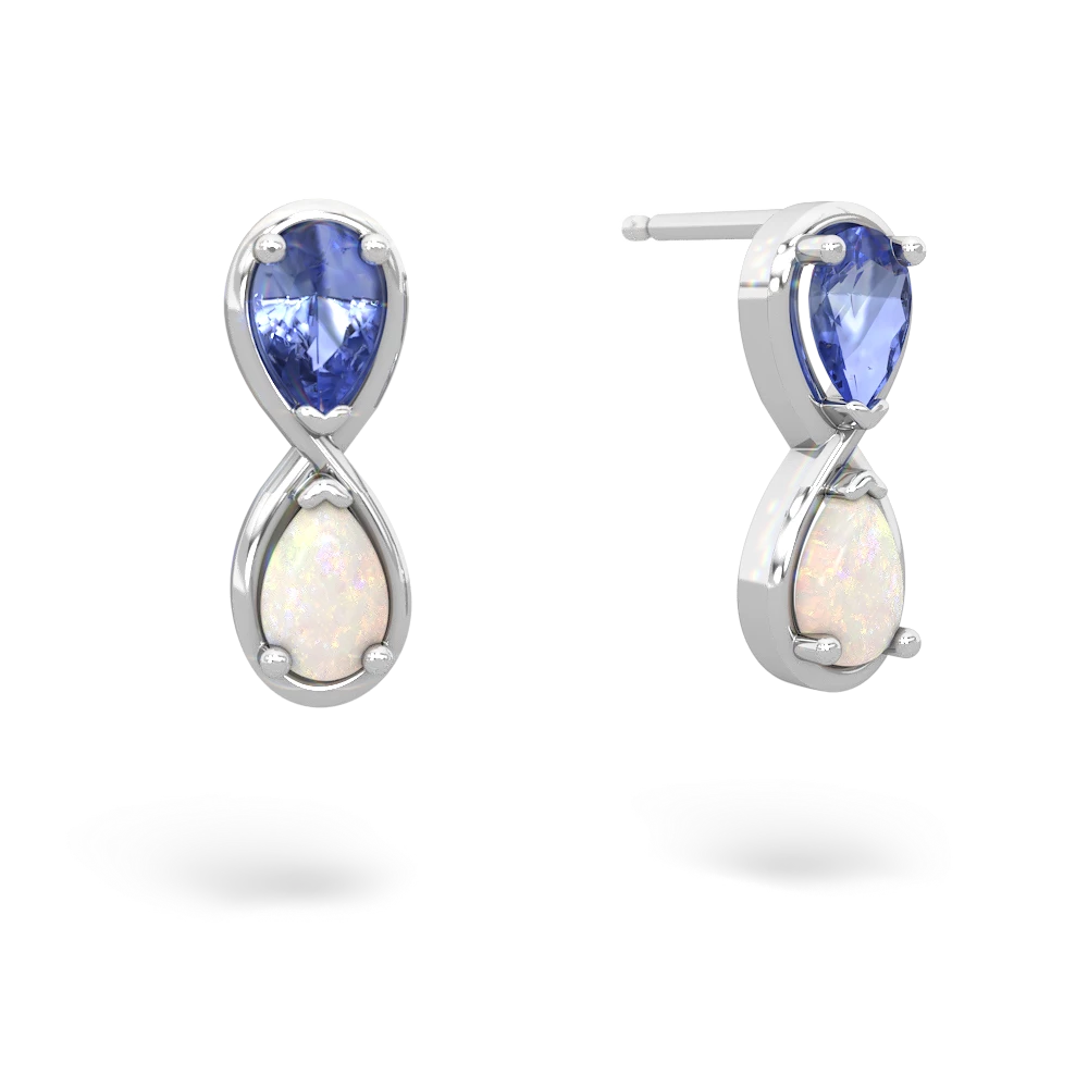 Tanzanite Infinity 14K White Gold earrings E5050