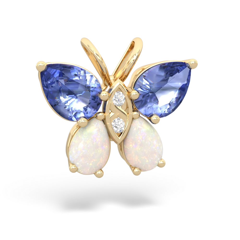 Tanzanite Butterfly 14K Yellow Gold pendant P2215