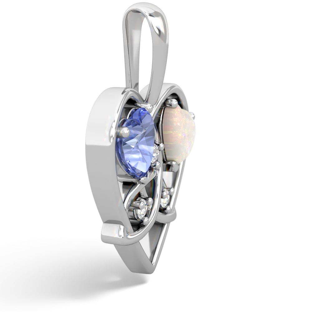 Tanzanite Celtic Trinity Heart 14K White Gold pendant P5331