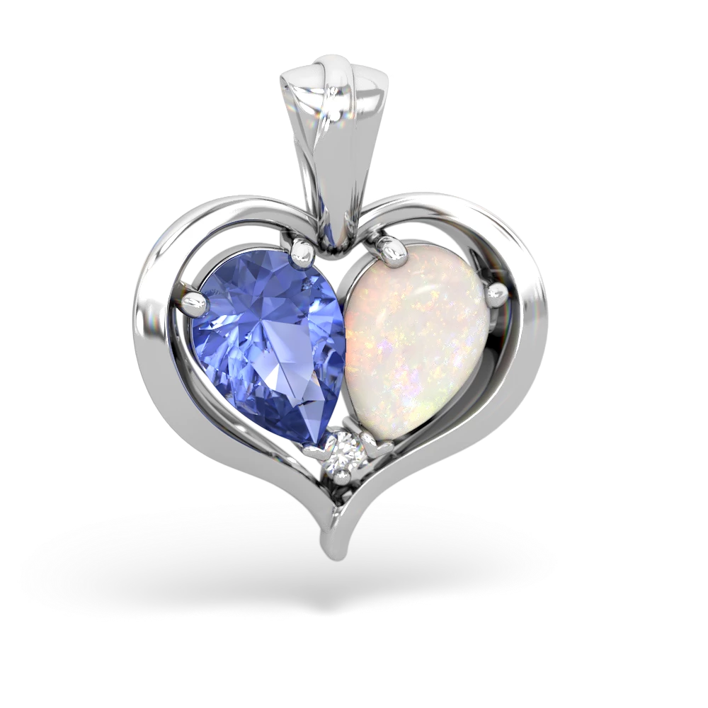 Tanzanite Two Become One 14K White Gold pendant P5330