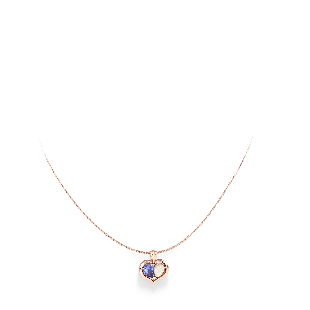 Tanzanite Two Become One 14K Rose Gold pendant P5330