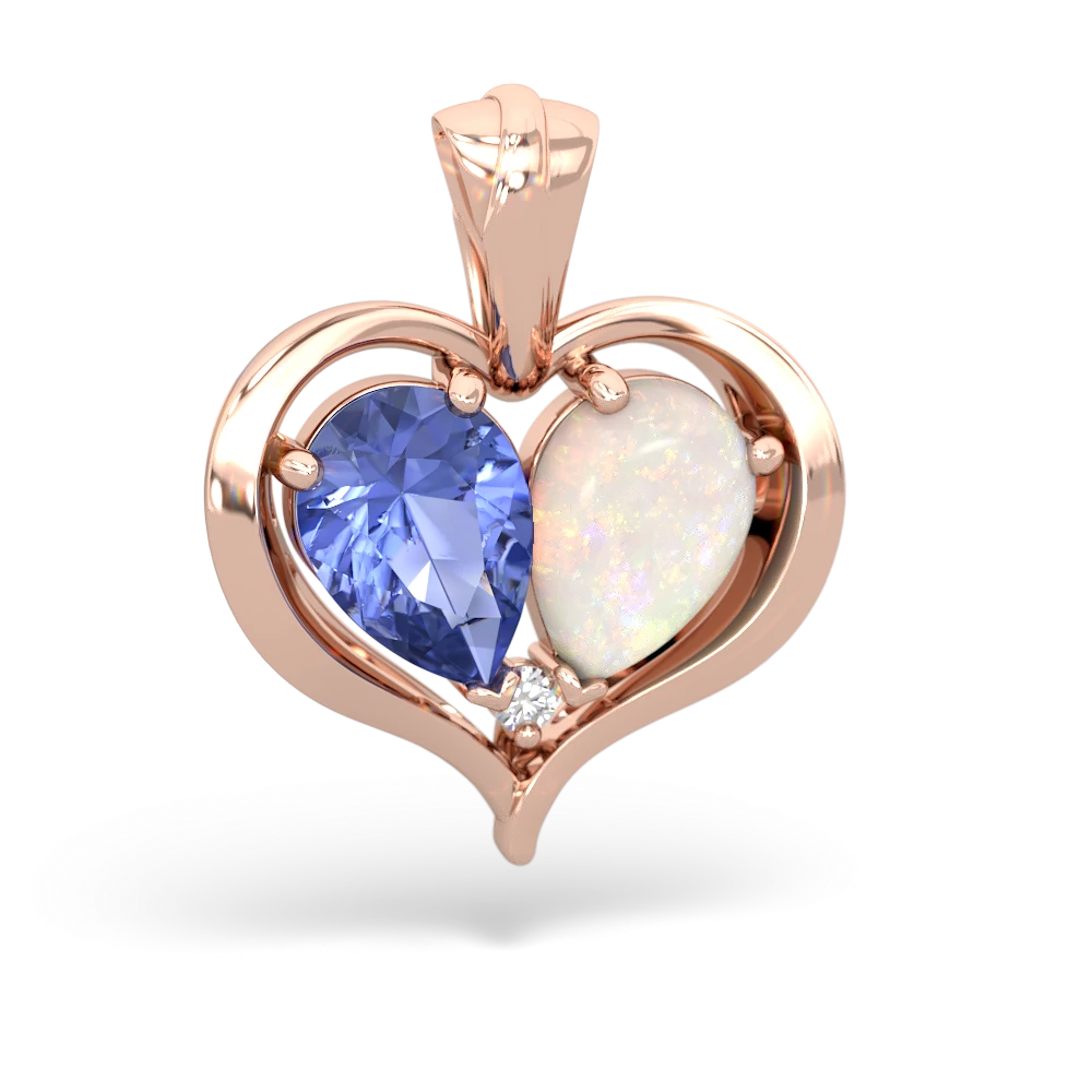 Tanzanite Two Become One 14K Rose Gold pendant P5330