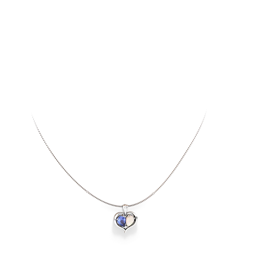 Tanzanite Two Become One 14K White Gold pendant P5330