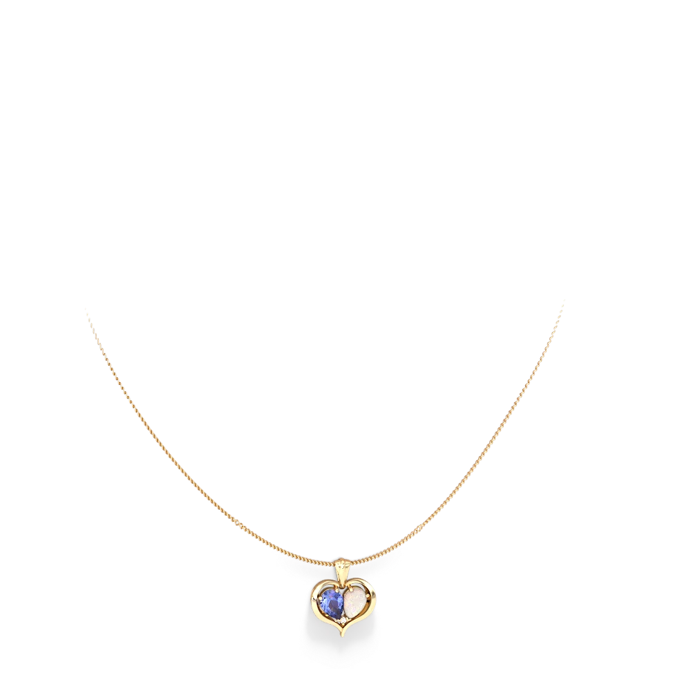 Tanzanite Two Become One 14K Yellow Gold pendant P5330
