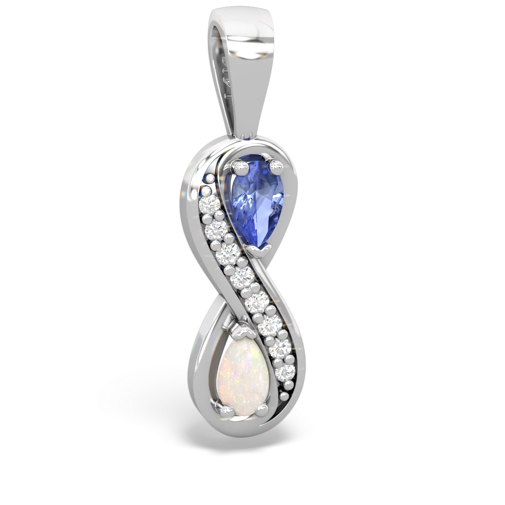 Tanzanite Diamond Infinity 14K White Gold pendant P5390