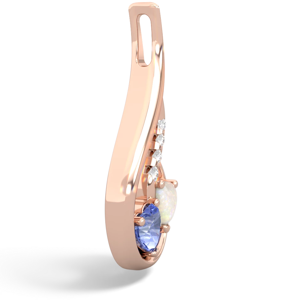 Tanzanite Keepsake Curves 14K Rose Gold pendant P5450