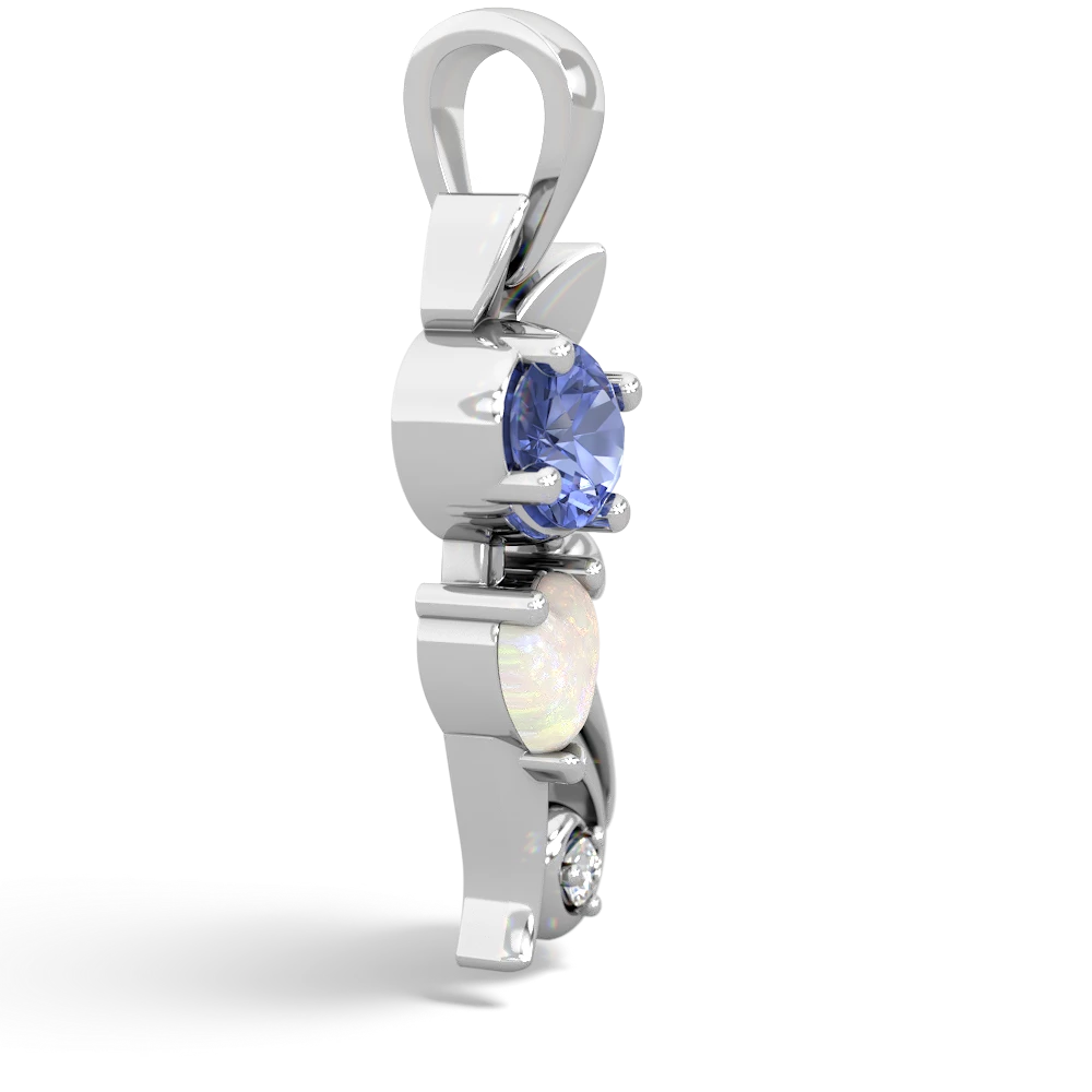 Tanzanite Kitten 14K White Gold pendant P5780