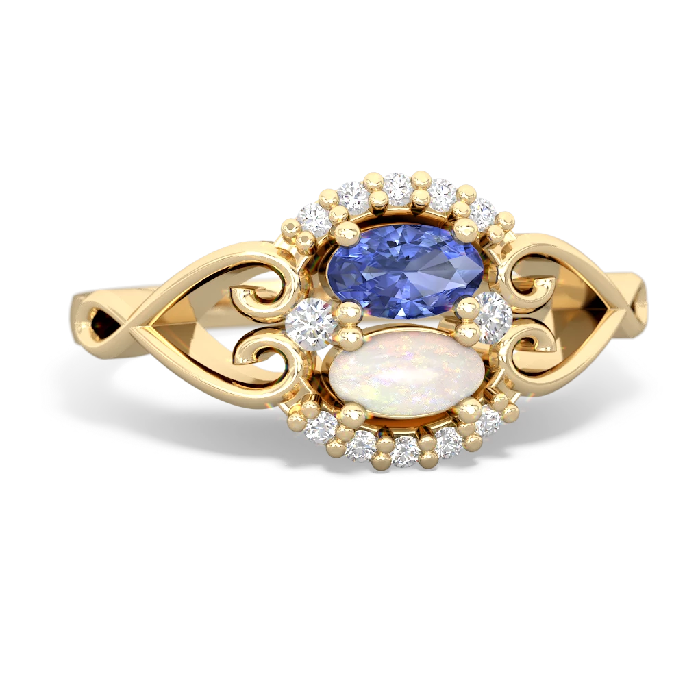 Tanzanite Love Nest 14K Yellow Gold ring R5860