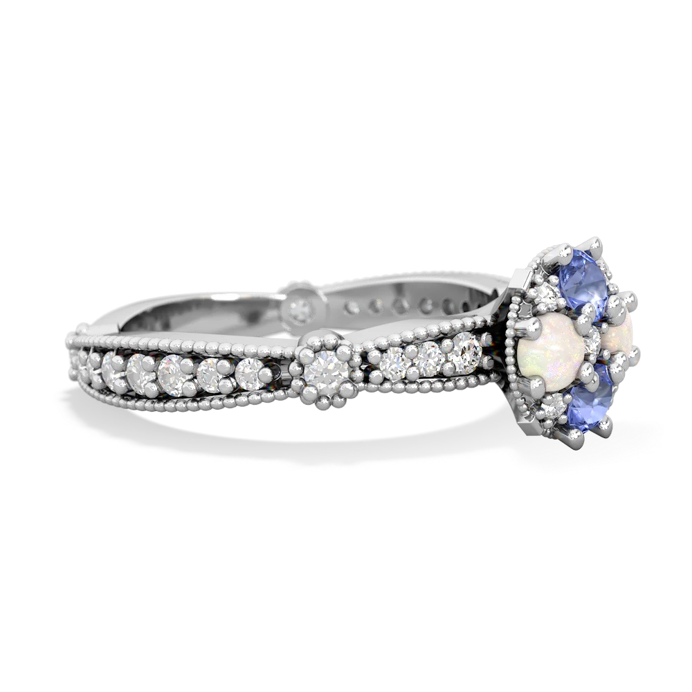 Tanzanite Sparkling Tiara Cluster 14K White Gold ring R26293RD